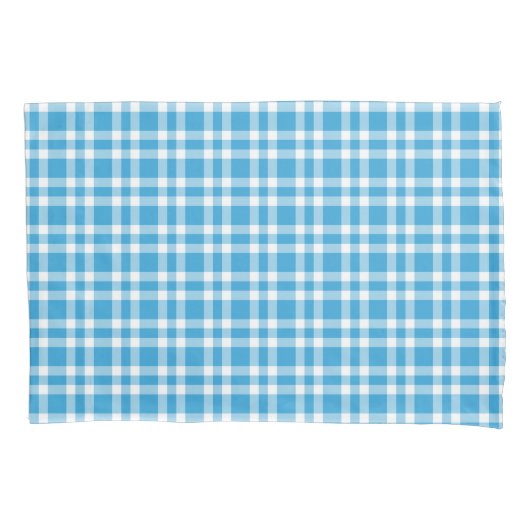 Blue White Plaid Pattern 枕カバー (正面左)
