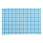 Blue White Plaid Pattern 枕カバー (正面右)
