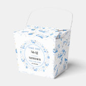 Blue White Plane 1st Birthday Time One Take Off フェイバーボックス (正面サイド)