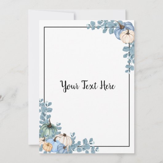 Blue & White Pumpkins 招待状 (正面)