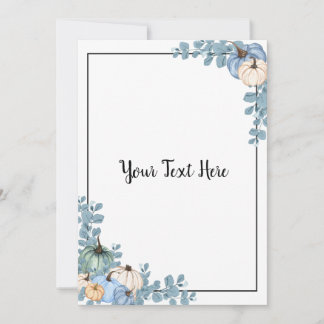 Blue & White Pumpkins 招待状