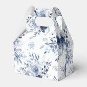 Blue White Romantic Floral Bridal Shower Wedding フェイバーボックス (裏面サイド)