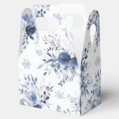 Blue White Romantic Floral Bridal Shower Wedding フェイバーボックス (オープン)