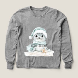 Blue White Santa Hat Scarf Seal Christmas