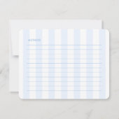 Blue White Shell Beachy Bridal Shower Recipe Card 招待状 (裏面)