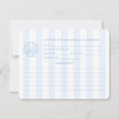 Blue White Shell Beachy Bridal Shower Recipe Card 招待状 (正面)