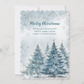 Blue White Silver Tree Winter Wonderland Christmas カード (正面)