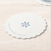 Blue & White Simple Chic Couple Paper Coaster ペーパーコースター (アングル)
