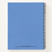 Blue White Sketchbookモパーソナライズされたノグラム名 ノートブック (裏面)
