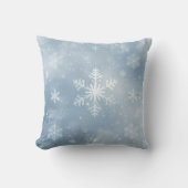 Blue & White Snowflake Pattern クッション (正面)