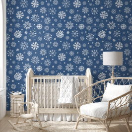 Blue & White Snowflake pattern for Your Kid Room 壁紙