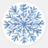 Blue white stickers  ラウンドシール (正面)