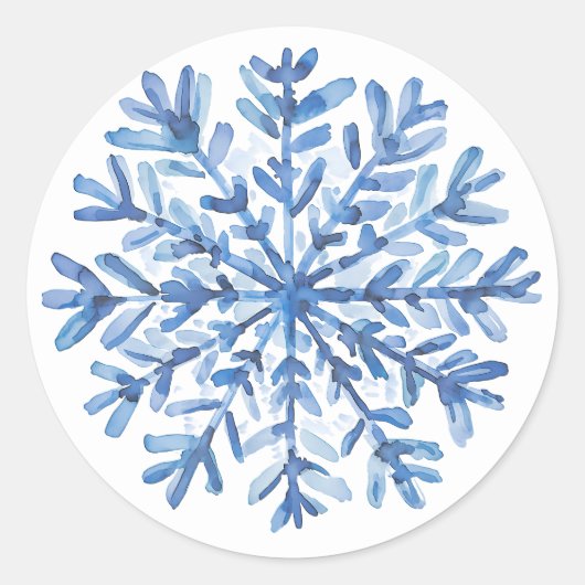 Blue white stickers  ラウンドシール (正面)