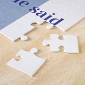 Blue & White Stripe He said Yes! Colors Puzzles  ジグソーパズル (側面)