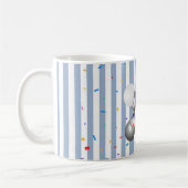 Blue & White Stripe Mug Barber Pole コーヒーマグカップ (左)