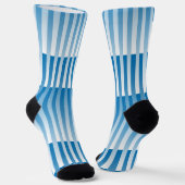 Blue White Striped Pattern ソックス (傾斜あり)