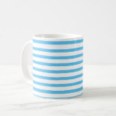 blue & white stripes コーヒーマグカップ (正面左)
