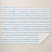 Blue White Stripes   シェルパブランケット (正面(横))