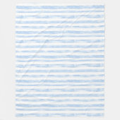 Blue White Stripes フリースブランケット (正面)