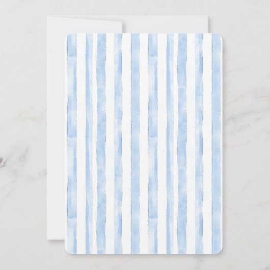 Blue White Stripes Bridal Shower 招待状 (裏面)