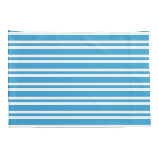 Blue White Stripes Pattern 枕カバー (裏面-右)