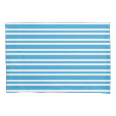 Blue White Stripes Pattern 枕カバー (正面左)