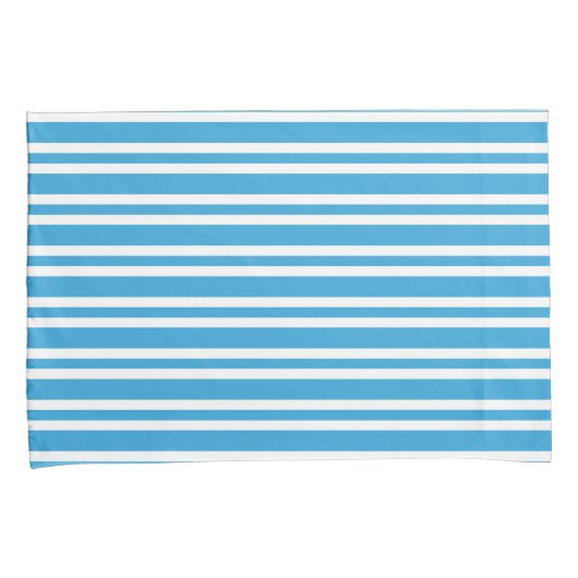Blue White Stripes Pattern 枕カバー (正面右)