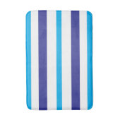 Blue White Summer Stripes バスマット (正面縦)