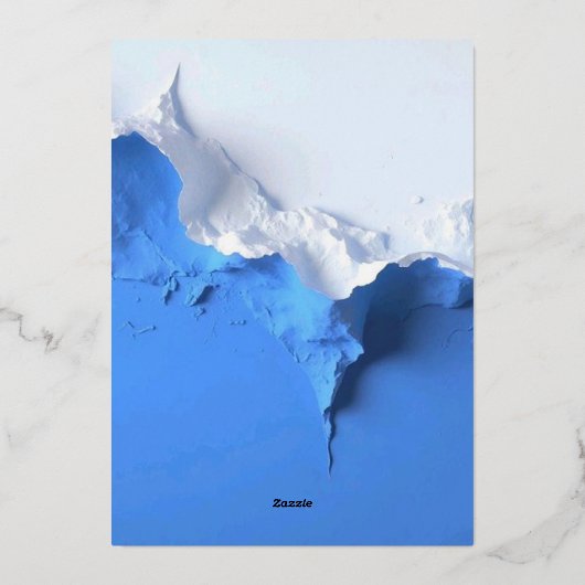 Blue & White Textured Art Wedding Invitation  箔招待状 (裏面)