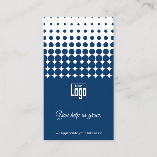 Blue White Thank You, QR Access to Special Offer 名刺 (正面)