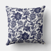 Blue White Throw Pillow クッション (裏面)