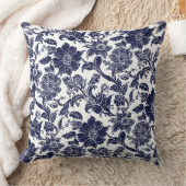 Blue White Throw Pillow クッション (ブランケット)