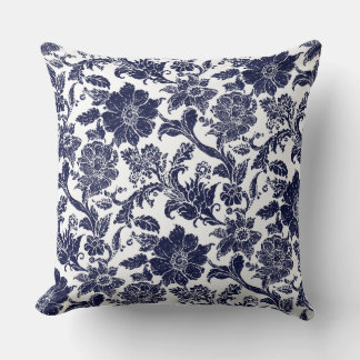 Blue White Throw Pillow クッション