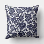 Blue White Throw Pillow クッション (裏面)