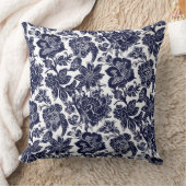 Blue White Throw Pillow クッション (ブランケット)