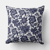 Blue White Throw Pillow クッション (正面)