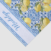 Blue White Tile Lemon Mediterranean Pattern Name 薄葉紙 (詳細)