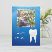 Blue/White toothフォト招待状 招待状 (スタンド正面)