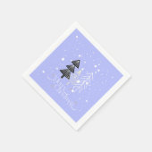Blue &White Trees Elegant Christmas Holiday スタンダードカクテルナプキン (角)