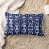 Blue & White Unique Abstract Pattern ランバークッション (ブランケット)