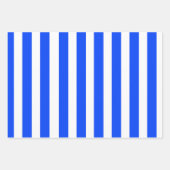  Blue & White Vertical Stripe Sailor Pattern ラッピングペーパーシート (正面)