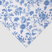 Blue White Vintage Floral Toile Pattern 薄葉紙 (詳細)
