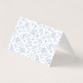 Blue & White Vintage Floral Wedding card 二つ折りカード (裏面)