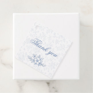 Blue & White Vintage Floral Wedding gift tag small フェイバータグ