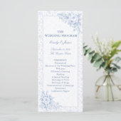 Blue & White Vintage Floral Wedding program プログラム (スタンド正面)