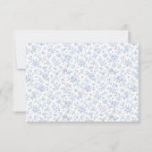 Blue & White Vintage Floral Wedding RSVP (裏面)