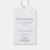 Blue & White Vintage Floral Wedding tagタグ ギフトタグ (正面)