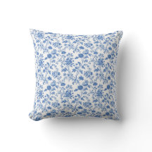 Blue White Vintage Toile Floral 
