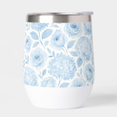 Blue White Watercolor Floral Pattern (左面)