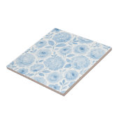 Blue White Watercolor Floral Pattern タイル (側面)
